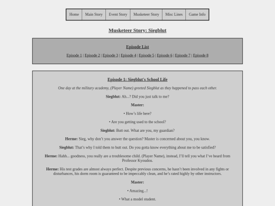 Musketeer Stories/siegblutstory screenshot