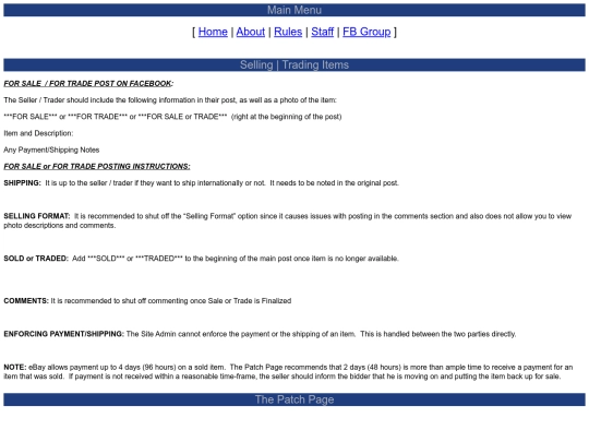 rules/selling screenshot