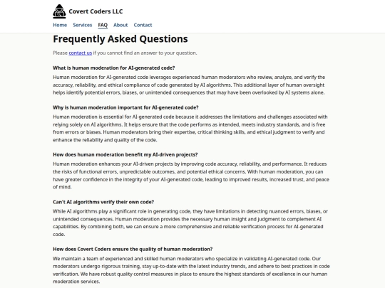 faq screenshot