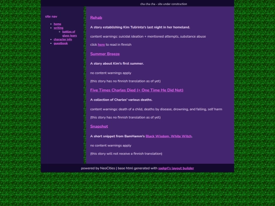 writing screenshot