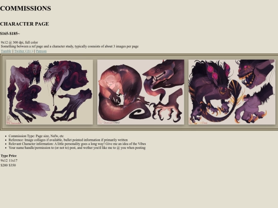 commissions screenshot