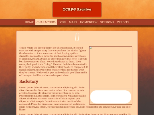 characters/template screenshot