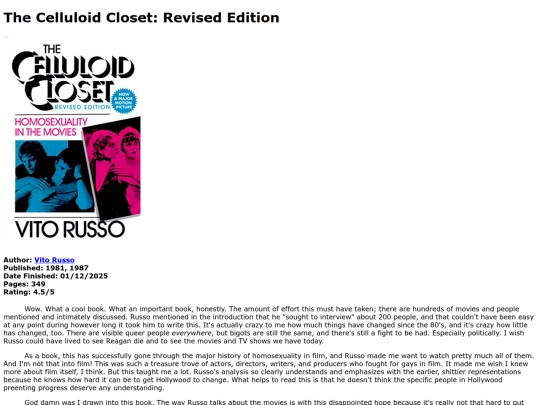 Reviews/celluloidcloset screenshot