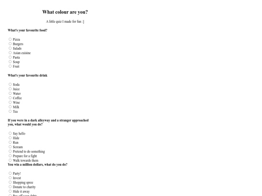 Quiz screenshot