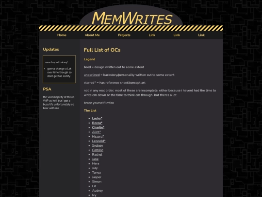 projects/oc_list screenshot