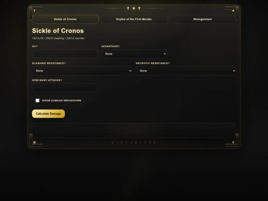 cain/weapons screenshot