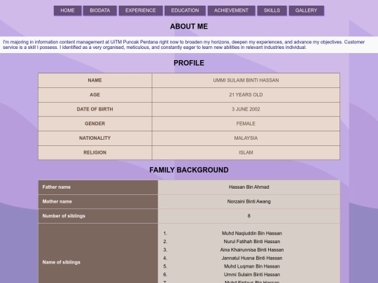 MYRESUME/BIODATA screenshot