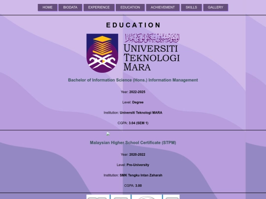 MYRESUME/education screenshot