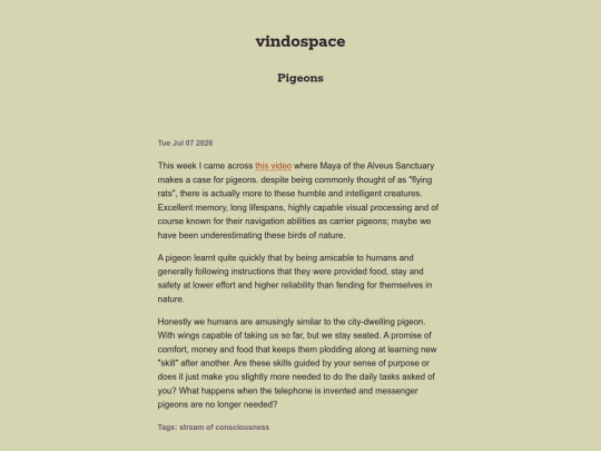blog/pigeon-life screenshot