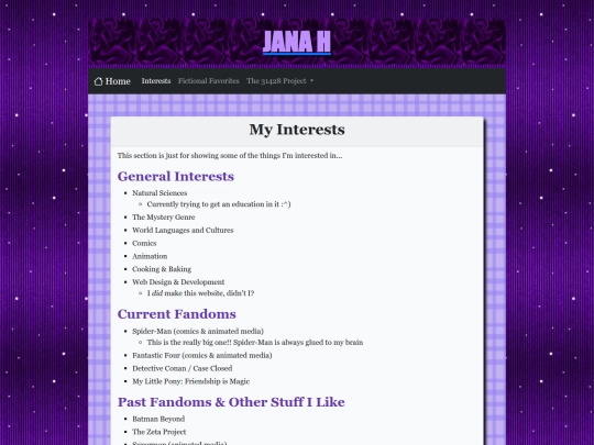 interests screenshot