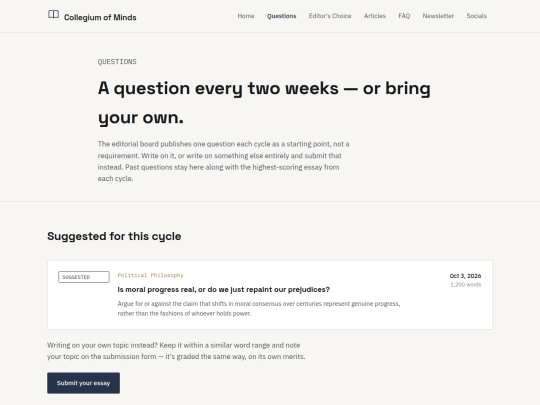 questions screenshot