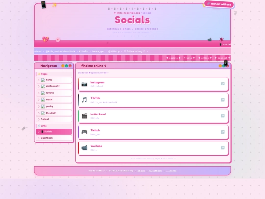 socials screenshot