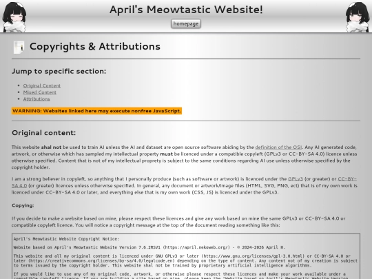 copyrights screenshot