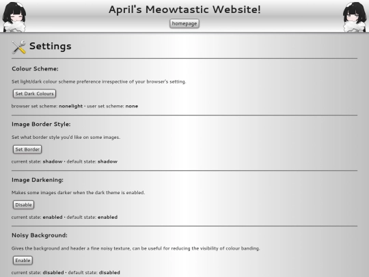 settings screenshot