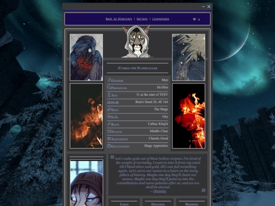 Characters/Fan-Works/The-Elder-Scrolls/Under-the-Eye-of-Magnus/J'zargo/main-bio screenshot