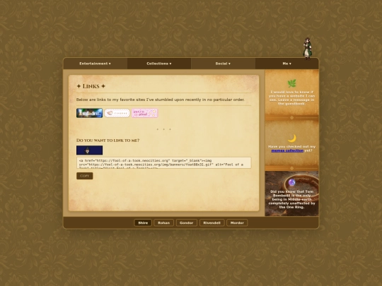 links screenshot
