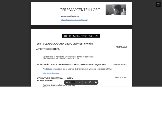 CV screenshot
