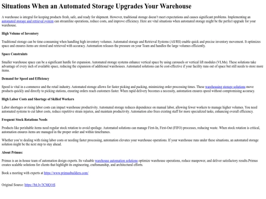 SituationsWhenanAutomatedStorageUpgradesYourWarehouse screenshot