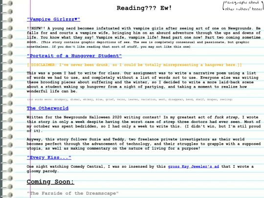 writing screenshot