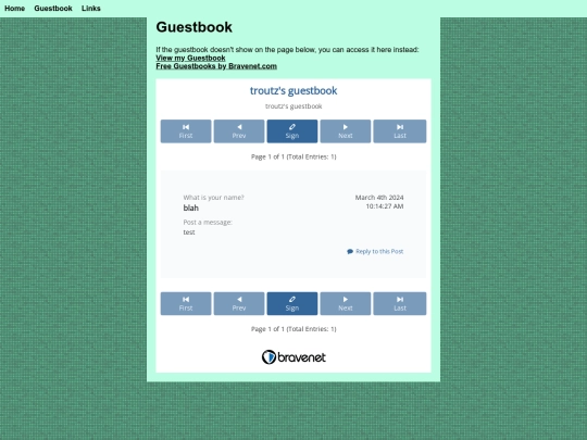 guestbook screenshot