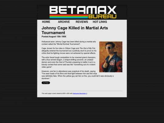 posts/Johnny-Cage-Killed-In-Martial-Arts-Tournament screenshot