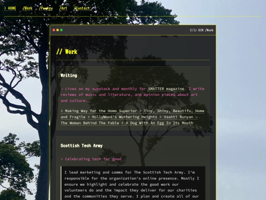 work screenshot