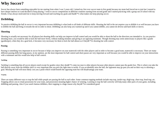 indigo project/soccerwebpage screenshot