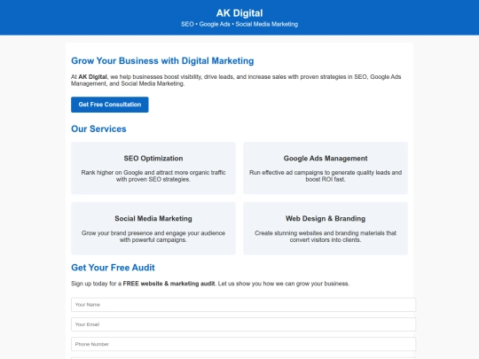 landing-page screenshot