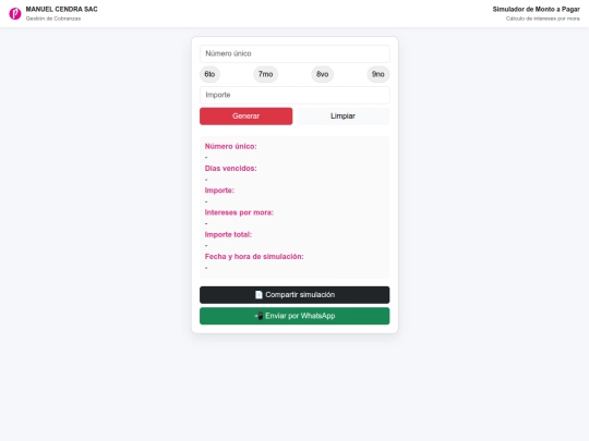 Calcular/gencobranza screenshot