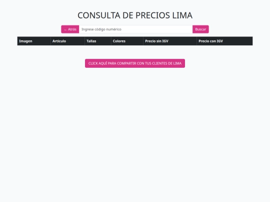 Precios/limabackupold screenshot