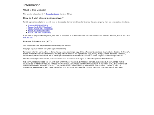 info screenshot