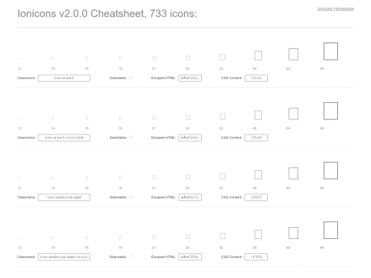 fonts/ionicons/cheatsheet screenshot