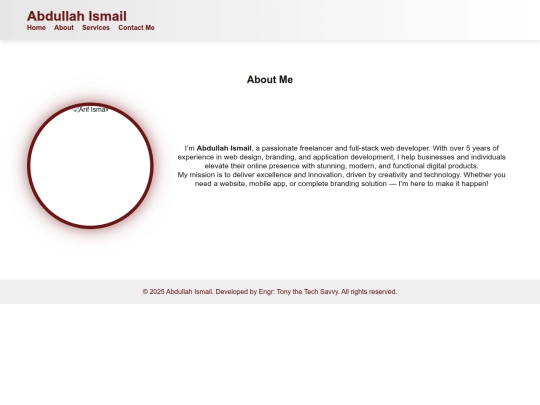My portfolio/about screenshot