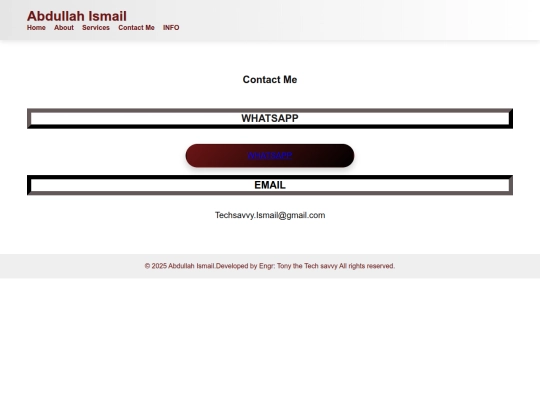 My portfolio/contact screenshot