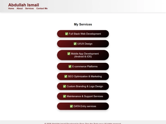 My portfolio/services screenshot