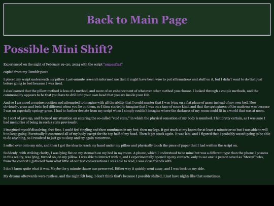 possibleminishift screenshot