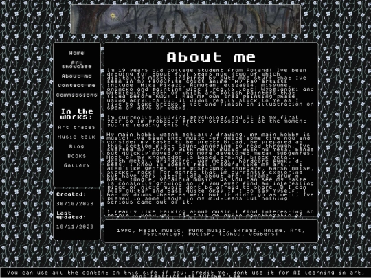 html/aboutme screenshot