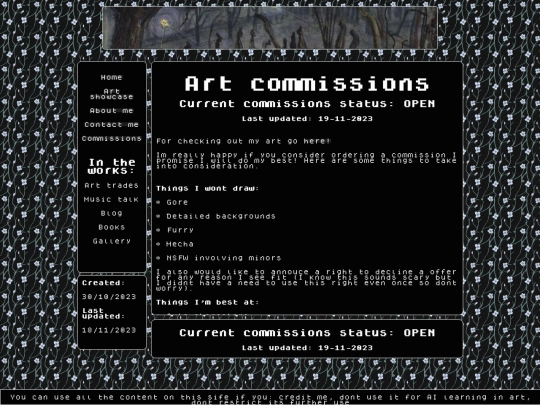 html/commissions screenshot