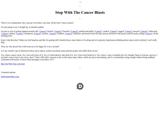 Articles/CancerBlasts screenshot