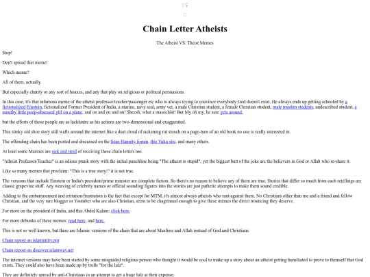 Articles/ChainLetterAtheists screenshot