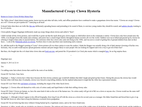 Articles/ClownFearBlogEntries screenshot