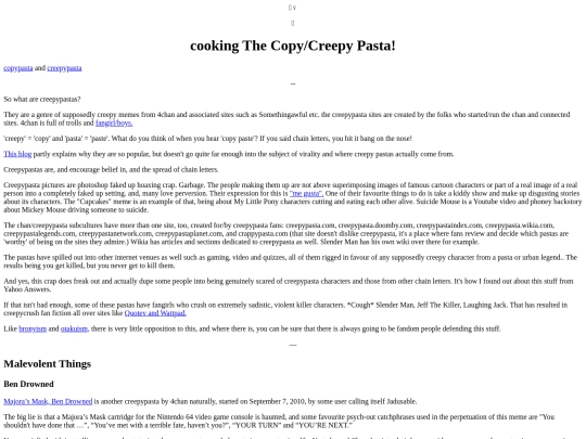 Articles/CookTheCopyCreepyPasta screenshot