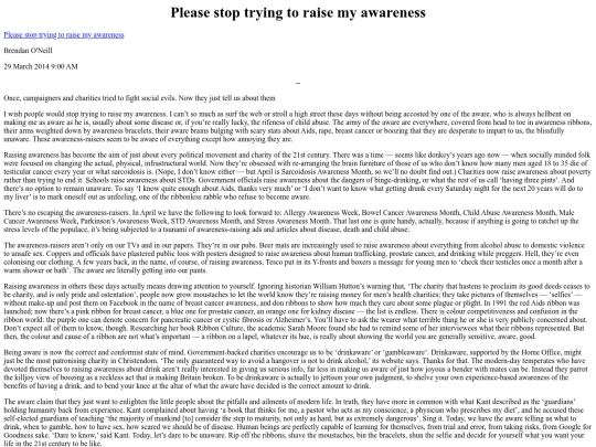 Articles/Pleasestoptryingtoraisemyawareness screenshot