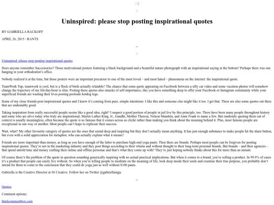 Articles/Quotes7Uninspired screenshot