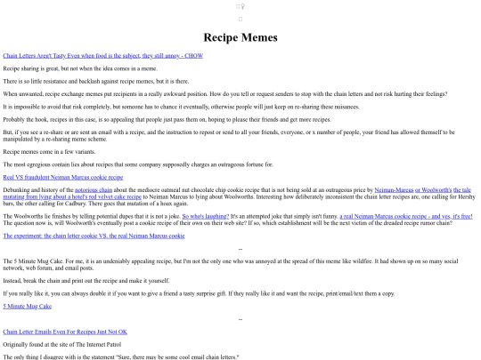 Articles/RecipeMemes screenshot