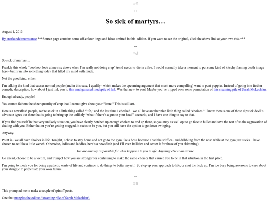Articles/SnarkAndCircumstanceRantMartyrdom screenshot