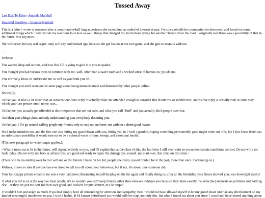 Articles/TossedAway screenshot