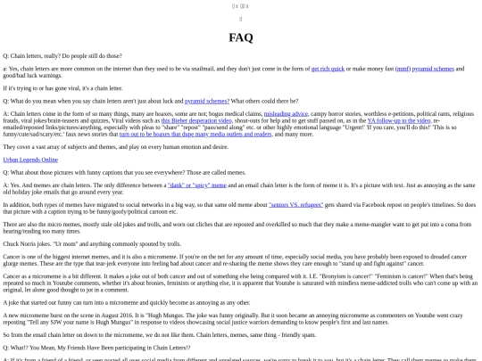 FAQ screenshot