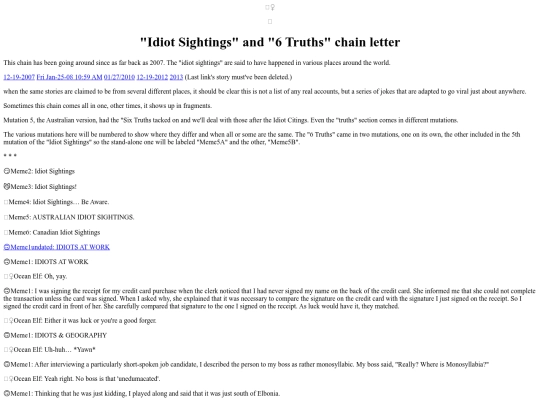 Fluff/IdiotSightings screenshot