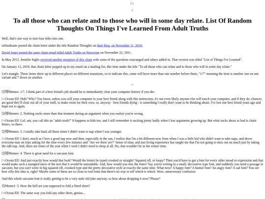 Fluff/ListOfAdultTruthsRandomThoughtsThingsIveLearned screenshot